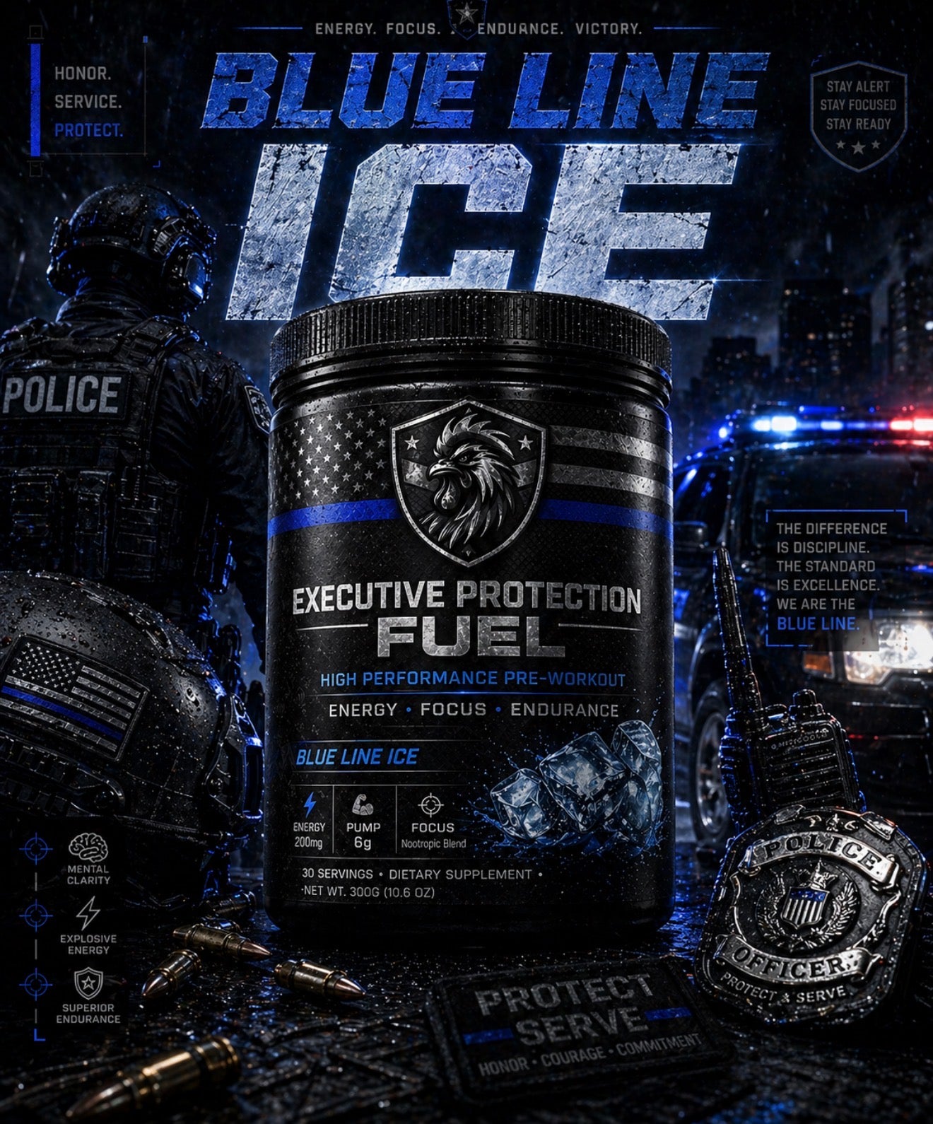EXECUTIVE PROTECTION FUEL BLUE LINE ICE