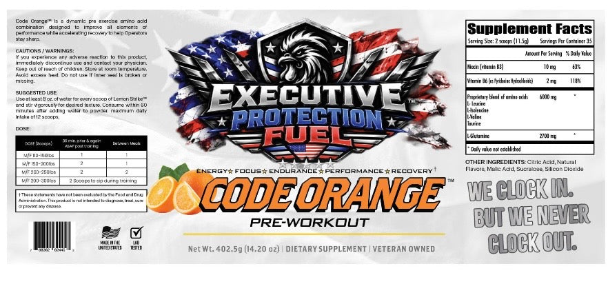 EXECUTIVE PROTECTION FUEL - CODE ORANGE - PRE-WORKOUT